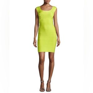Lime Herve Leger cocktail dress